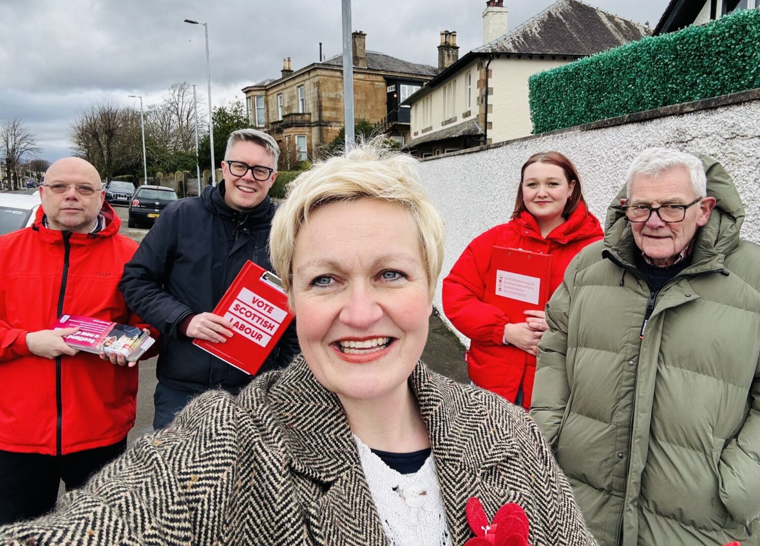 Inverclyde candidate Francesca Brennan out campaigning with Martin McClusky MP and other Scottish Labour activists